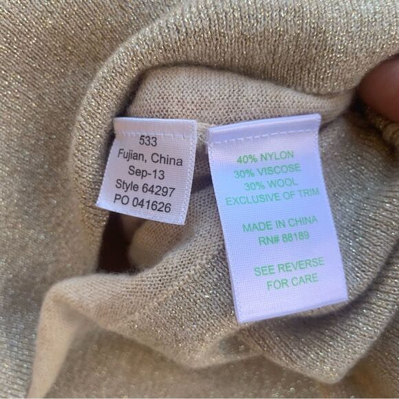 Lilly Pulitzer Tan Cardigan Sz Medíum  V-Neck Pockets Wool Blend Sweater Boho - Picture 8 of 14